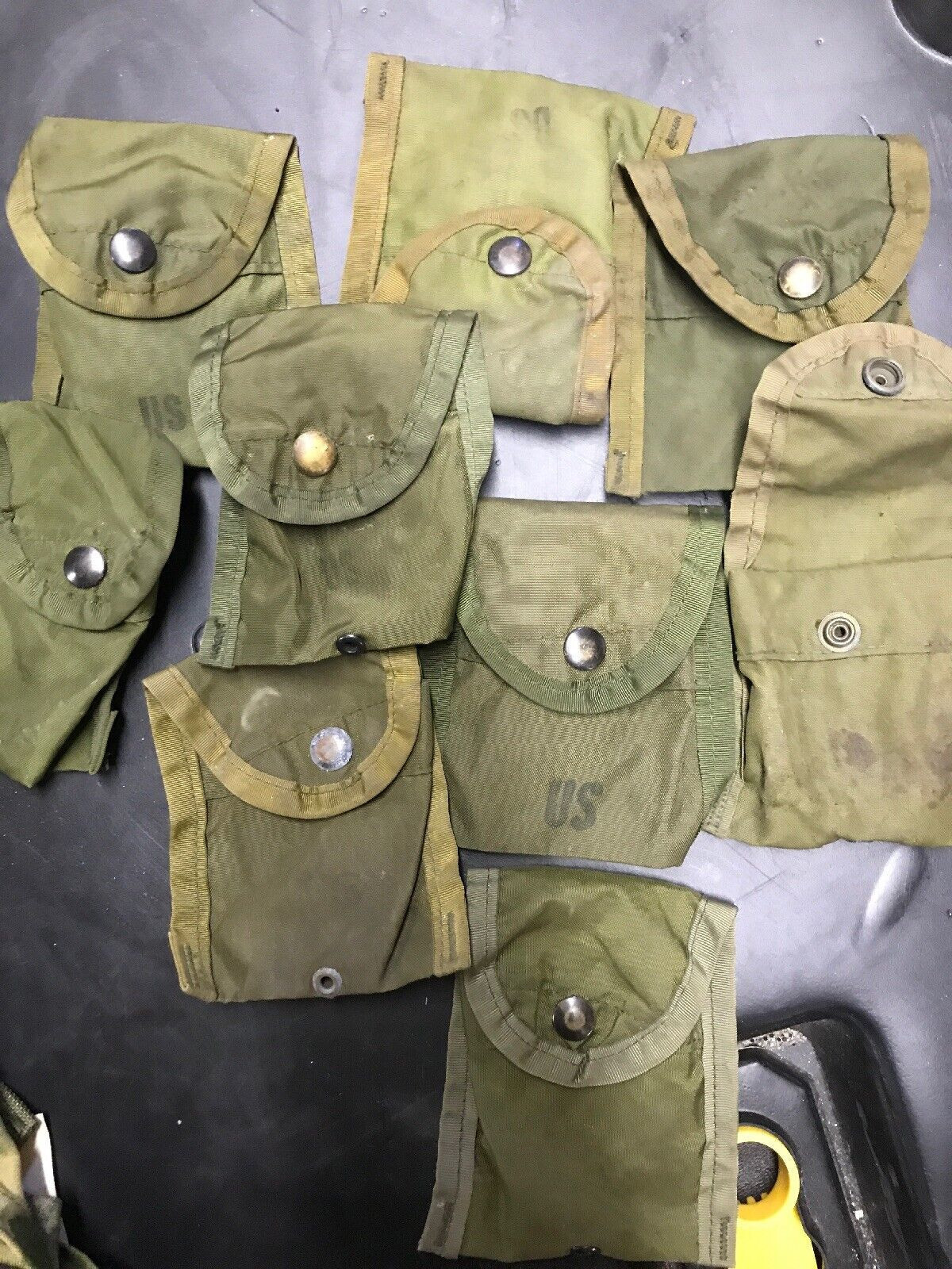 Lot of 2 Army USMC FIRST AID / COMPASS POUCH CARRIER CASE w/ Alice Clip Military