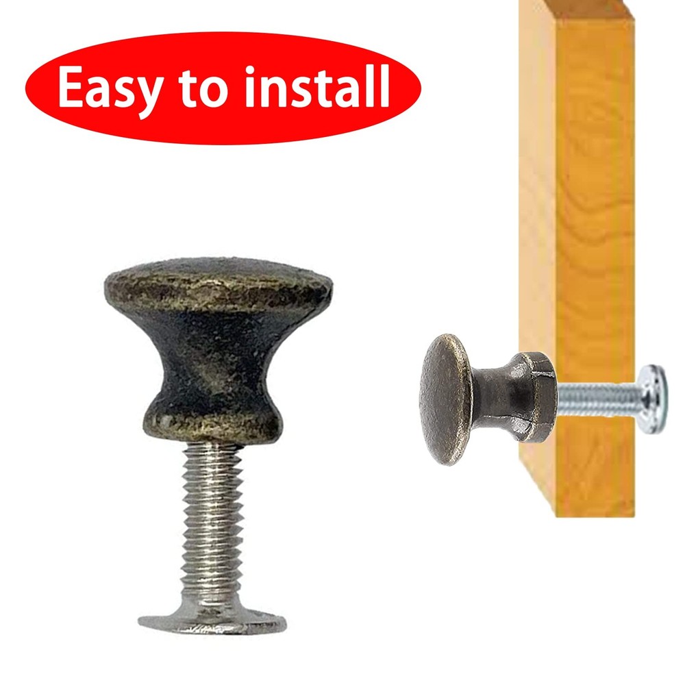 16 Pack Mini Cabinet Knobs, 1/2 Inch Dia Bronze Drawer Pulls Handles, Small R...