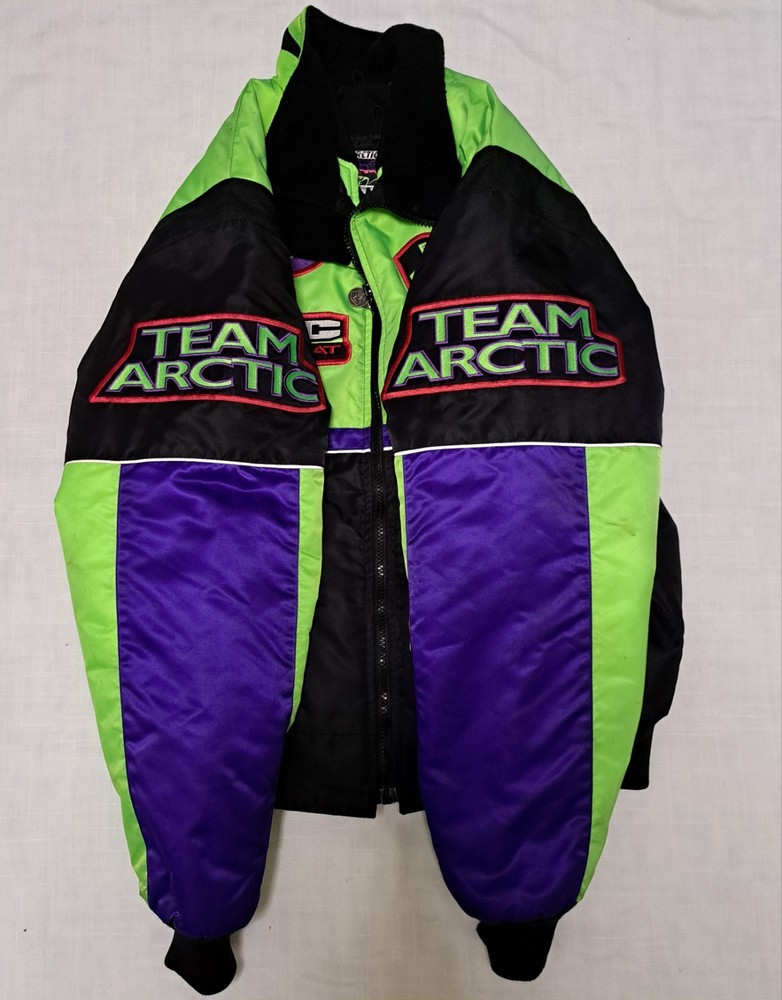 Vintage Team Arctic Cat M Thinsulate Green Double Snowmobile Jacket