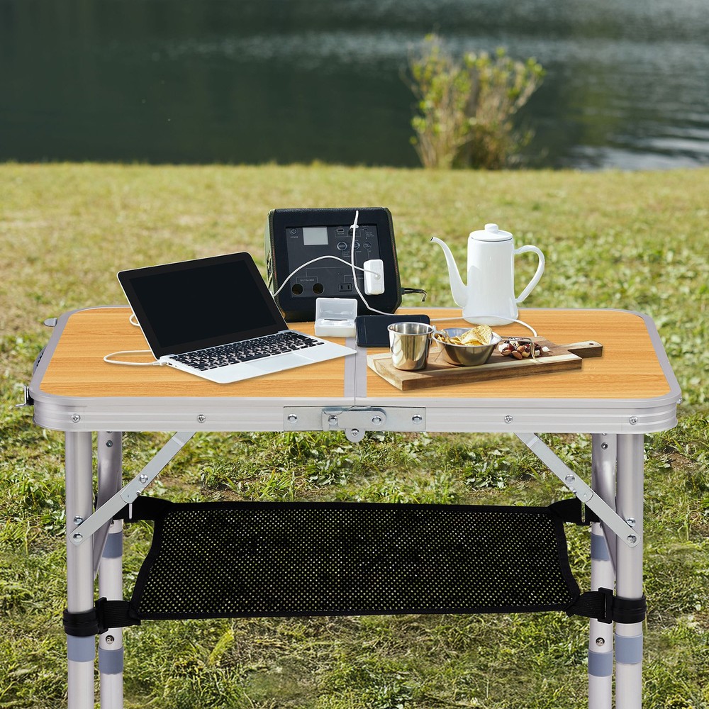 Outdoor Folding Camping Table,2ft Portable Pinic Table with 3Adjustable Height