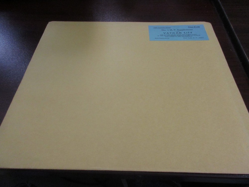 "SCOTT" VATICAN CITY #3 H.P. SUPPLEMENT  1967 W/FREE SHIPPING!!