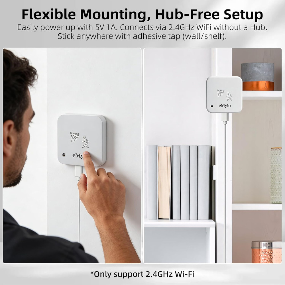 Human Presence Sensor 3 Pack, 24G Mmwave Radar Wired Wifi Motion Sensor, Motion