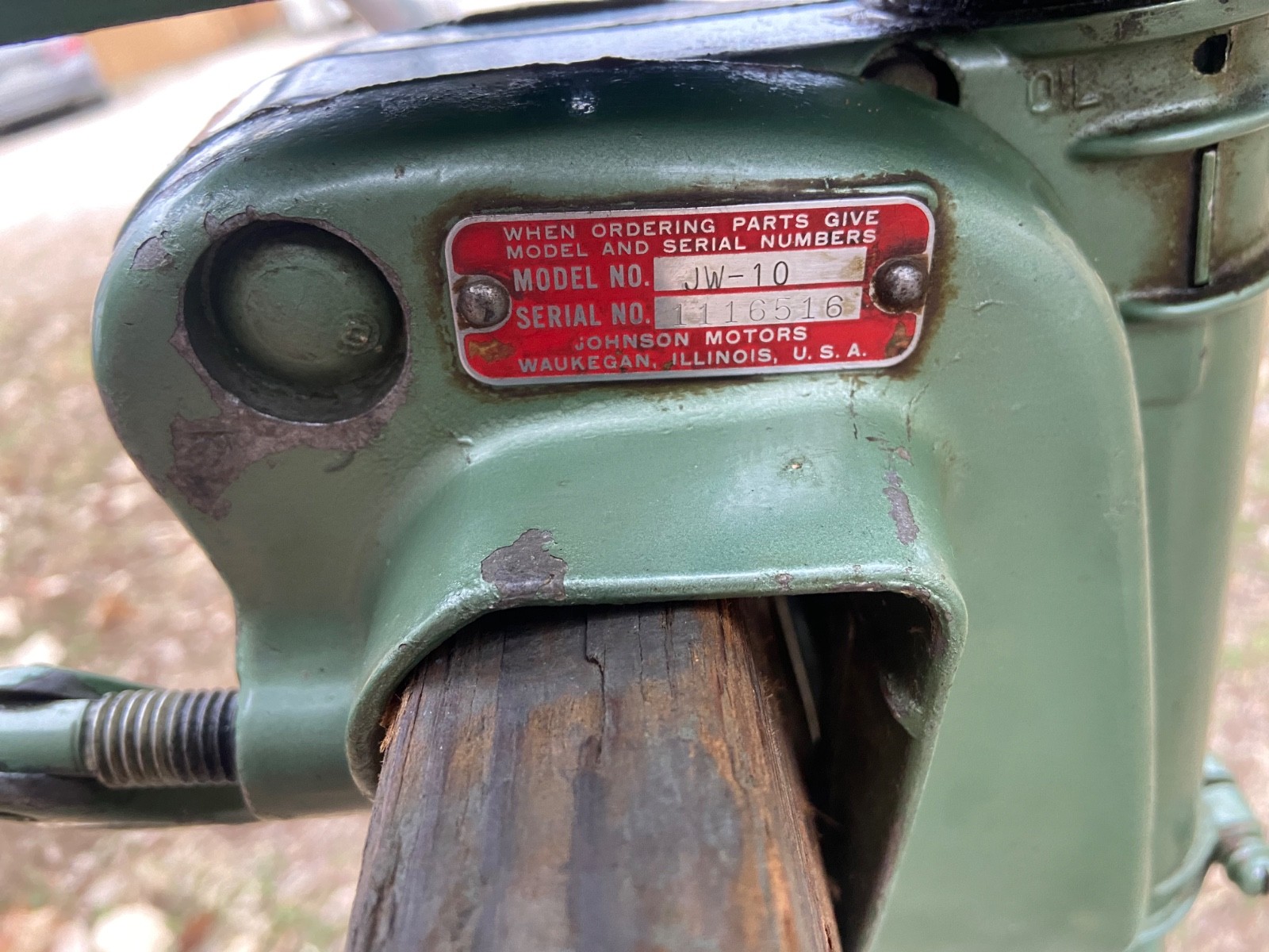 Vintage Johnson 1954 3HP Outboard Motor Model JW-10