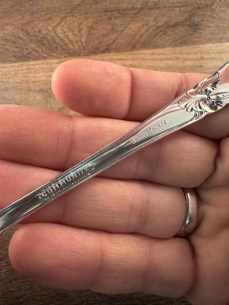 Community White Orchid Silverplated Soup Spoon