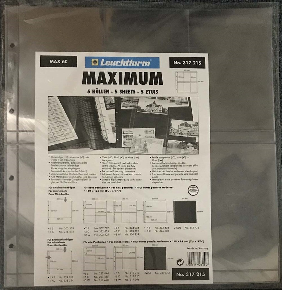 Lighthouse Maximum Wide Pages 6 Pockets Vintage Postcards Vertical Clear Sheets