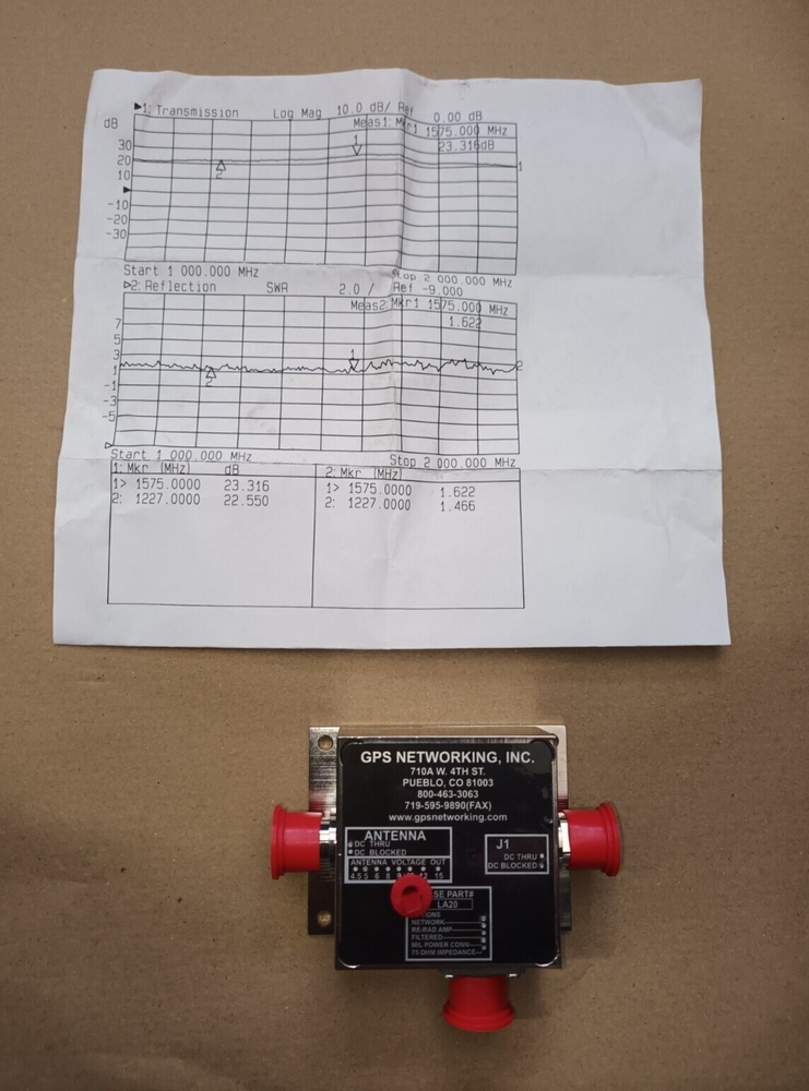GPS Networking LA20 Filtered Line Amplifier 0-20Db