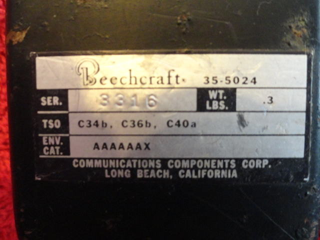 BEECHCRAFT 35-5024 ANTENNA NAV/GS COUPLER