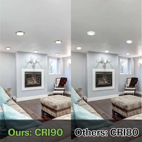 5/6 Inch Selectable CCT LED Disk Light Flush Mount, 3000K/4000K/5000K Silver