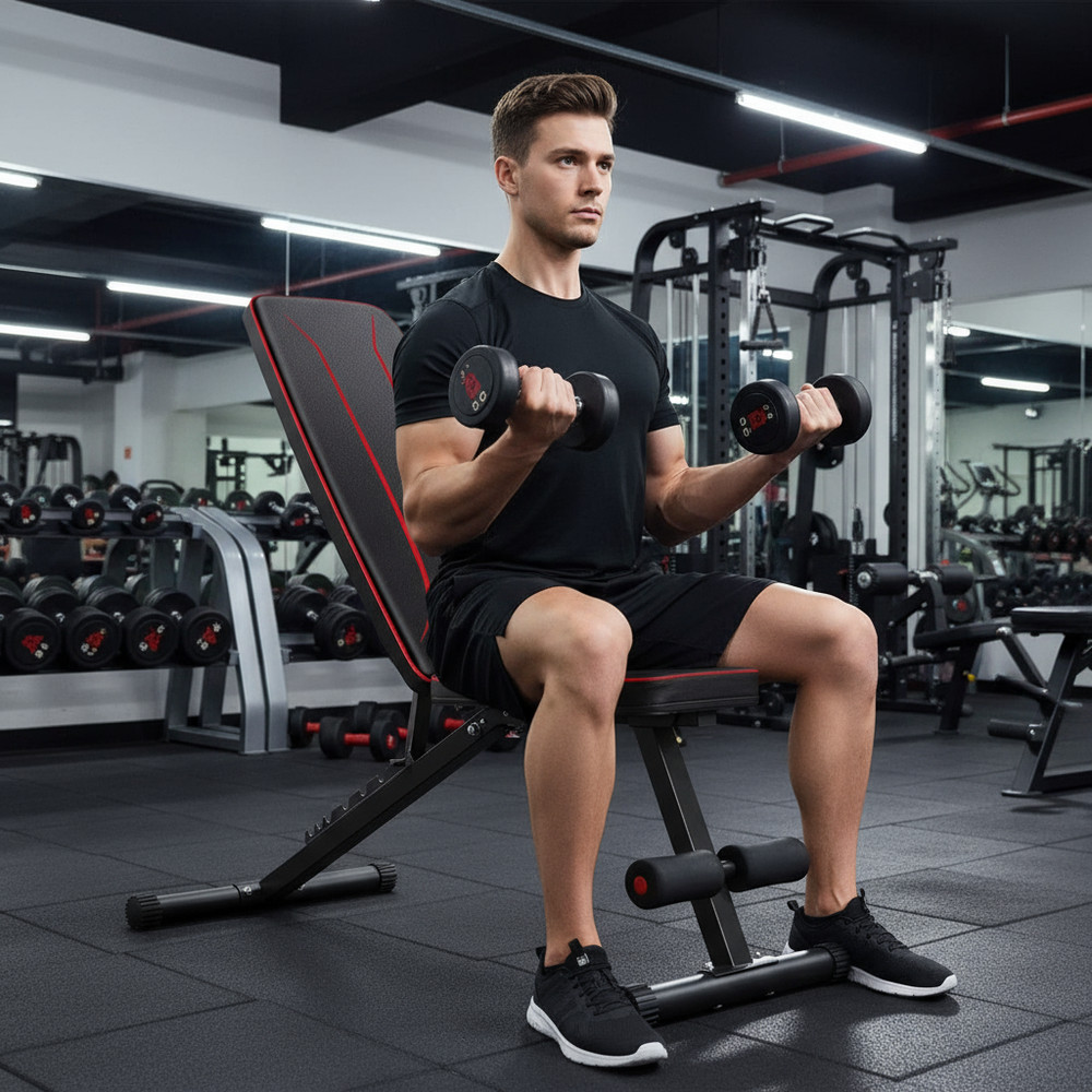 Folding Weight Bench Adjustable Workout Bench Press Full Body Strength Exercise