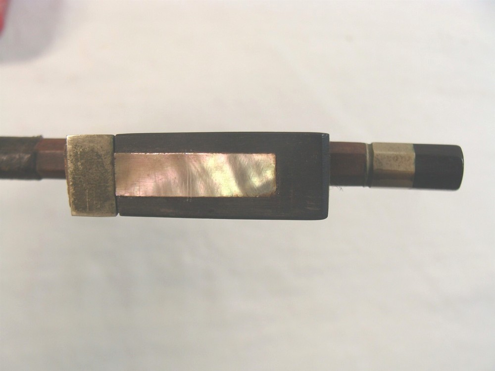 Antique Signed Ludwig Bausch MOP Violin Bow