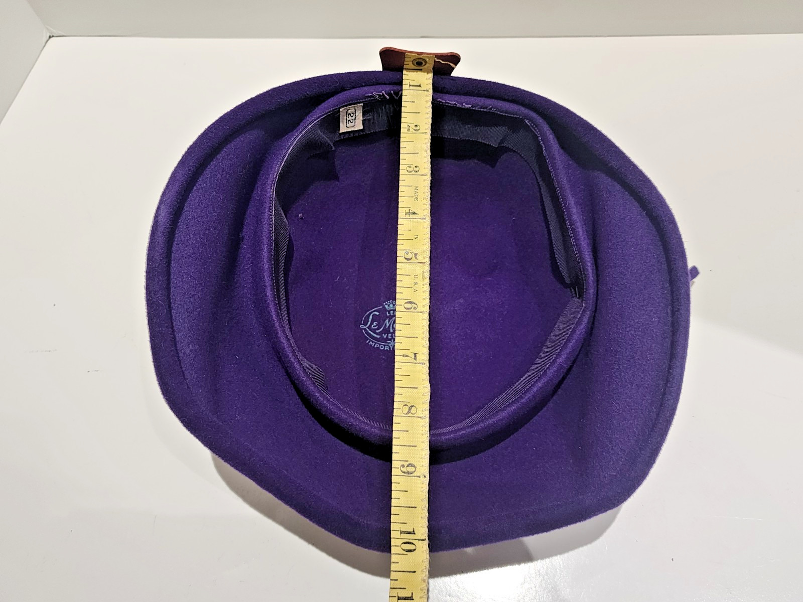 Vintage Le Montet, Velour Imported Women's Hat, Purple, Rare