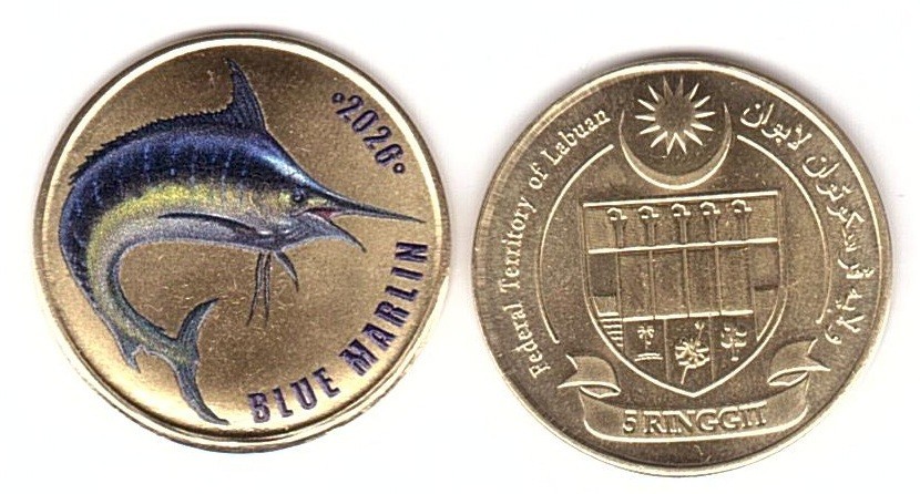 Labuan -  5 Ringgit 2026 UNC Blue Marlin Fish Lemberg-Zp