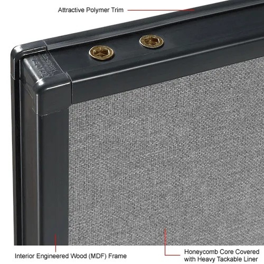 Interion? Office Partition Panel, 48-1/4"W x 72"H, Gray
