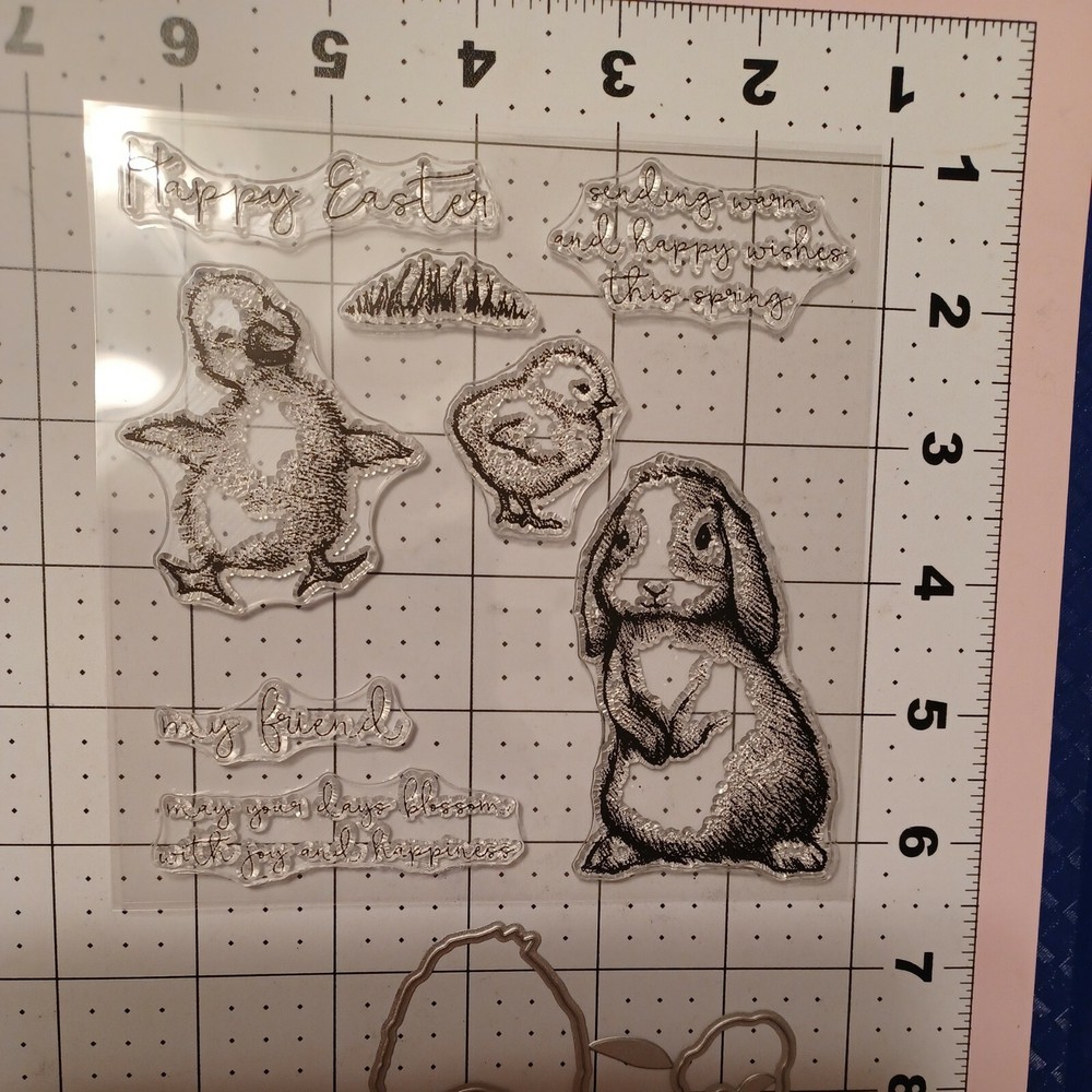 Universal Thin Metal Die Cut Tool & Stamp set Easter Bunny Rabbit Duckling Chick