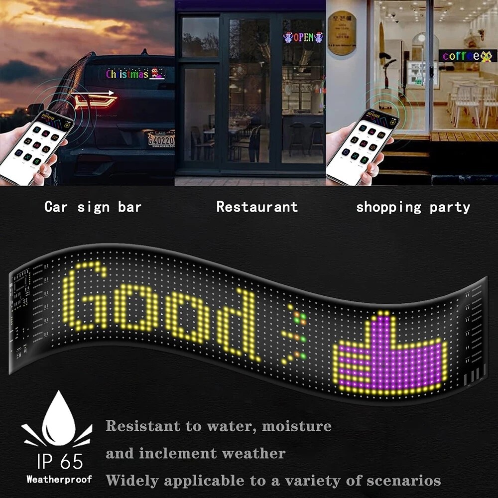 DIY Programmable Car LED Sign LED Matrix Pixel Panel Flexible LED Display
