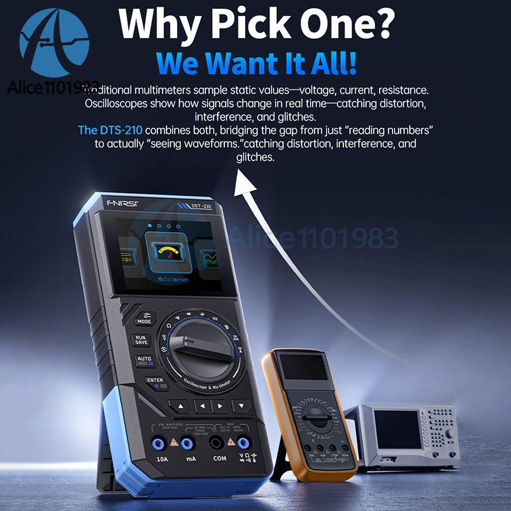 FNIRSI 2C23T 2C53T Digital Oscilloscope Multimeter Function Signal Generator