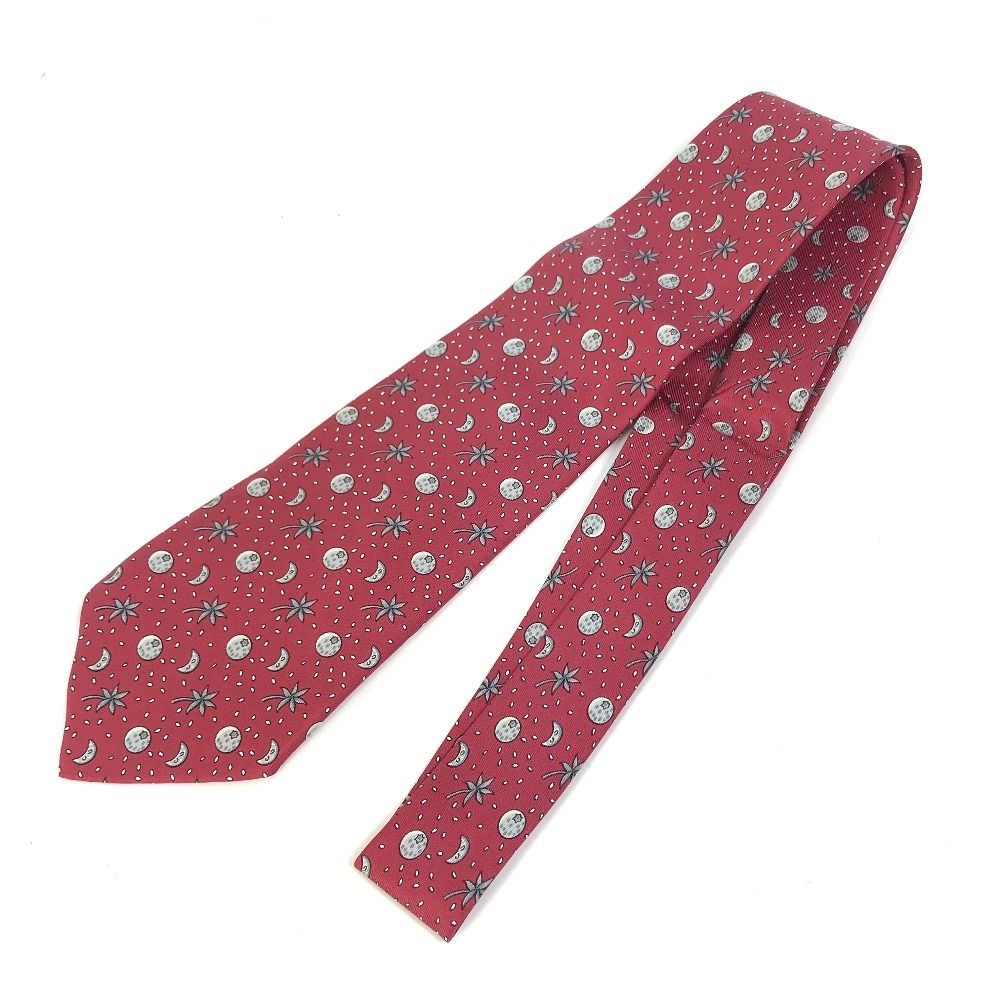 HERMES Tie All Over Pattern Silk