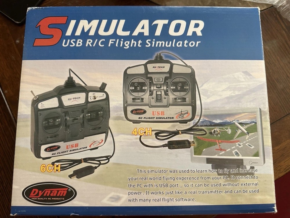 Dynam USB RC Flight Simulator Controller In Original Box USED CONDITION