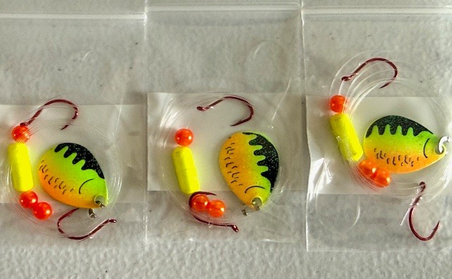 SUZIES SPINNERS-Walleye Crawler Harness 30 Pack 2 Hook Floater #3 Colorado Blade