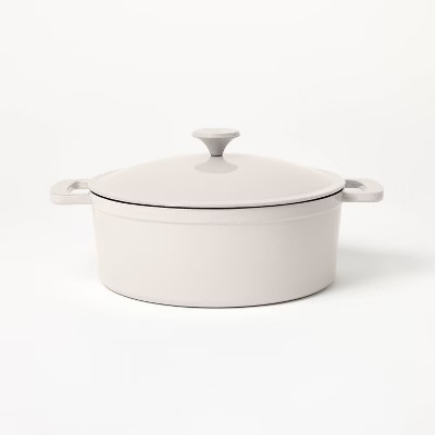 5.5qt Enamel Dutch Oven Light Gray - Figmint