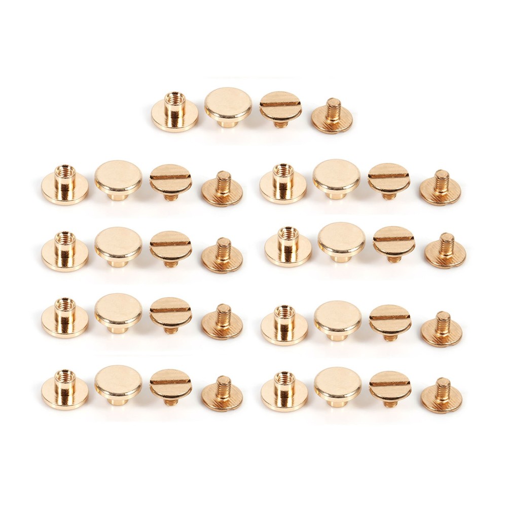 10sets Brass Button Stud Screw For Leather Rivet Belt DIY