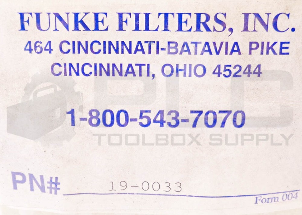 NEW FUNKE 19-0033 FILTER ELEMENT