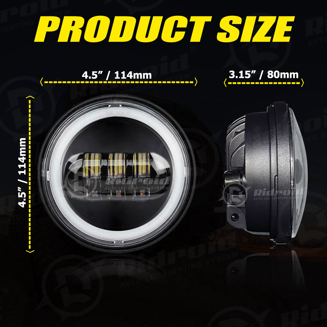 7" inch Led Headlight + 4.5" Fog Light For Yamaha V-Star XVS 650 950 1100 1300