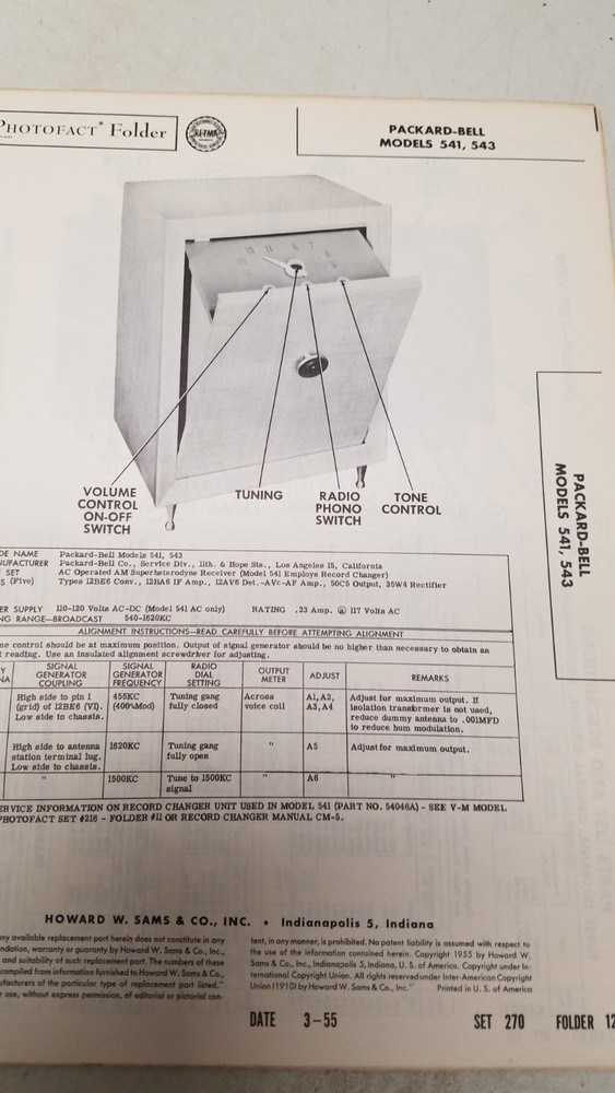 Sams Photo Fact #270 3/55 missing folder 18 (D)
