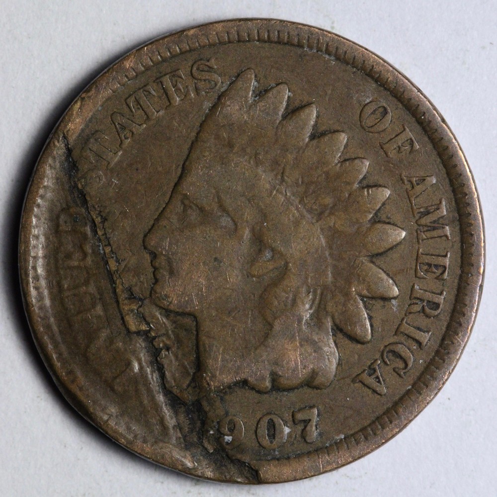 1907 Indian Head Cent Penny BIG ERROR E147 OIKG