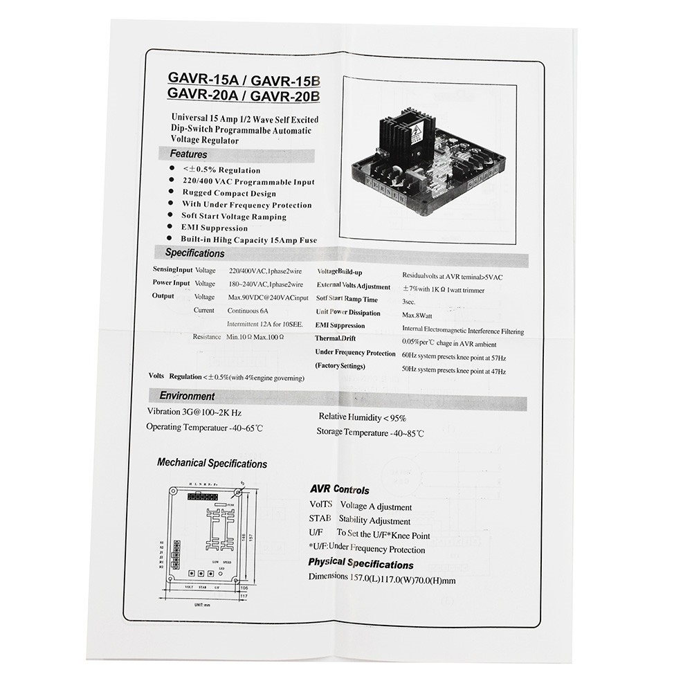 LABLT GAVR-20A Automatic Voltage Regulator Replacement For Parbeau Generator