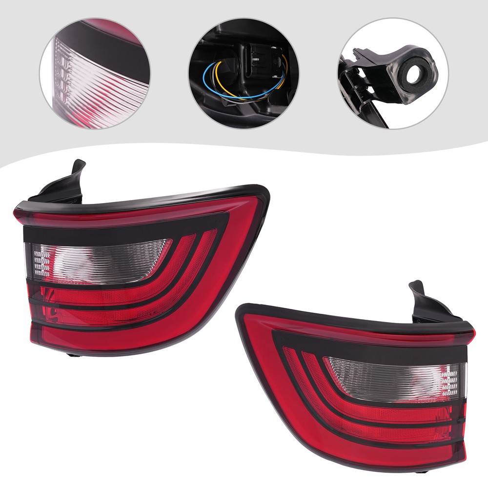 2Pc Tail Light Set For 2014-2022 Dodge Durango Left and Right Outer Tail Lamp