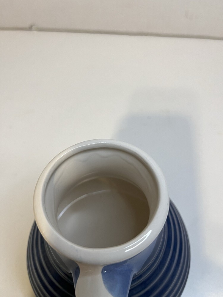 Blue No Spill Wide Base Coffee Mug, Stoneware, Handmade