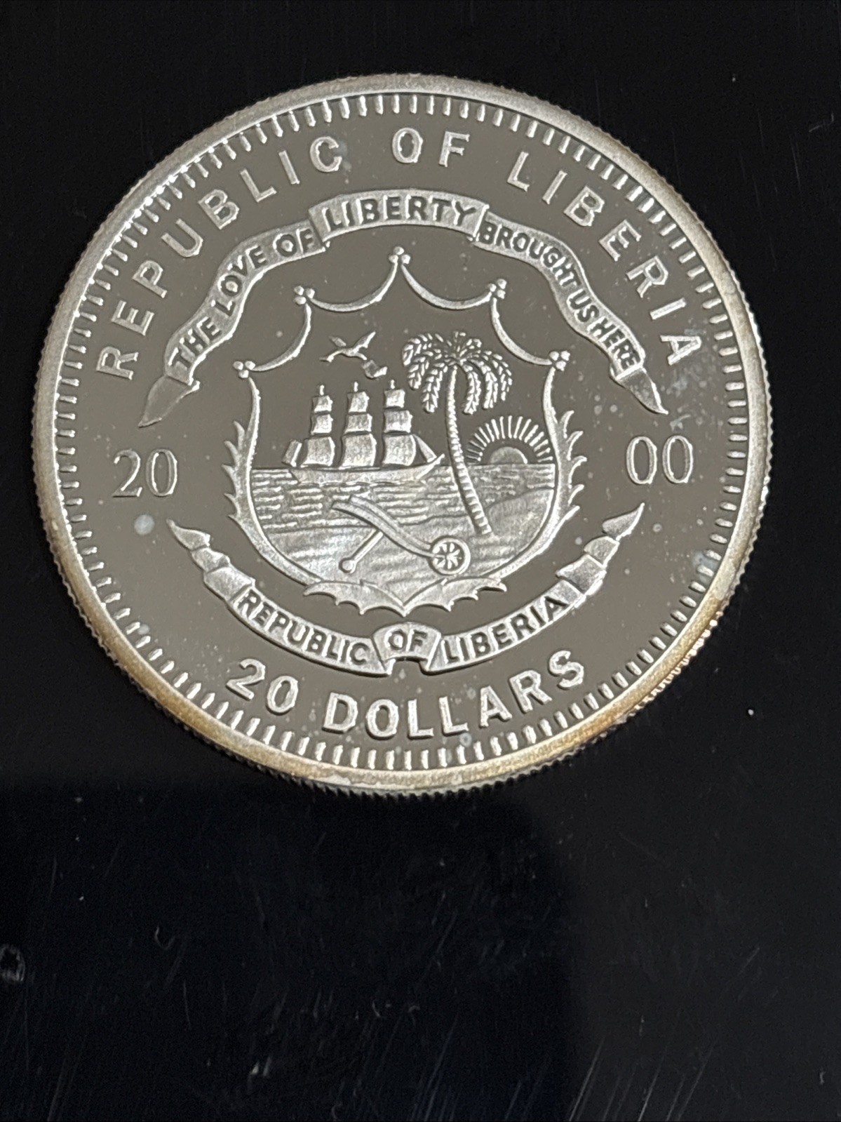 $20 Stonewall Jackson .999 Fine Silver Liberia Made In Germany 2000