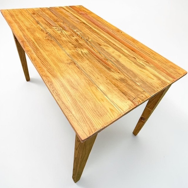 Vintage Solid Pine Farmhouse Kitchen Table Refinished Rustic 48x30