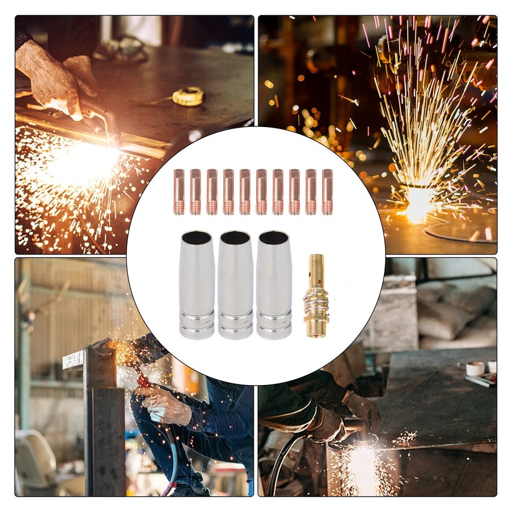 14PCS For MIG Welding Kit with Nozzles Diffusers and Tips for DIY Projects