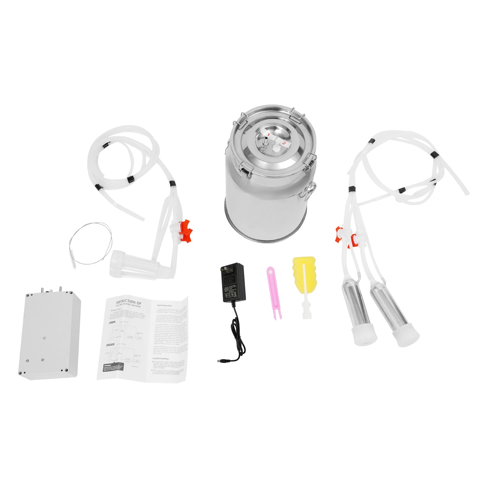 Pulsation Electric Cow Milking Machine Milking Equipment 10L Stainless Steel