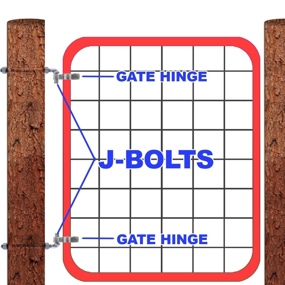 J-Bolt Post Hinge 10" - Hinge Bolts Thru The Post Includes Nuts - J-Bolt Hing...