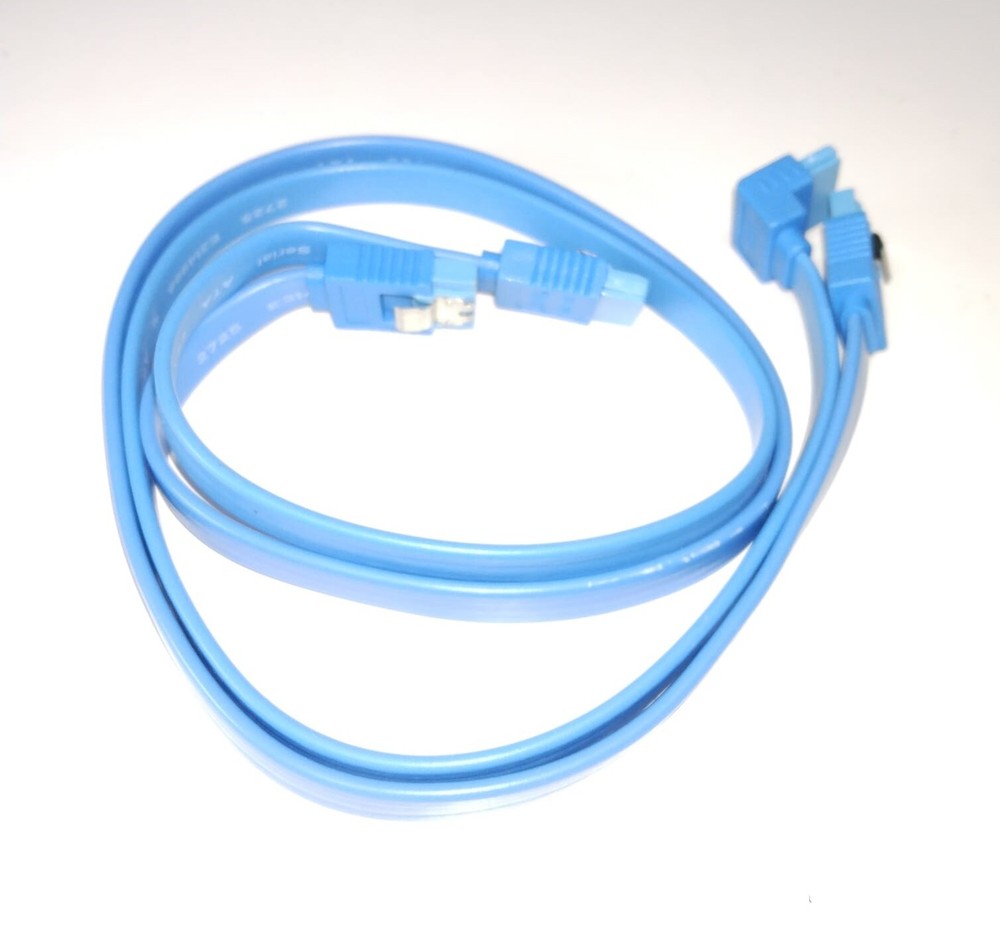 2-Pack SATA 6Gbps/3Gbps Right Angle Data Cable with Locking Latch, Blue