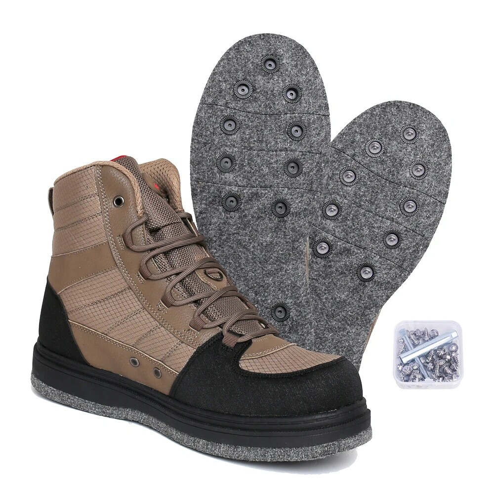 Fishing Wading Boots Felt Sole Anti-Slip Hunting Bottom Waders Shoes with Studs