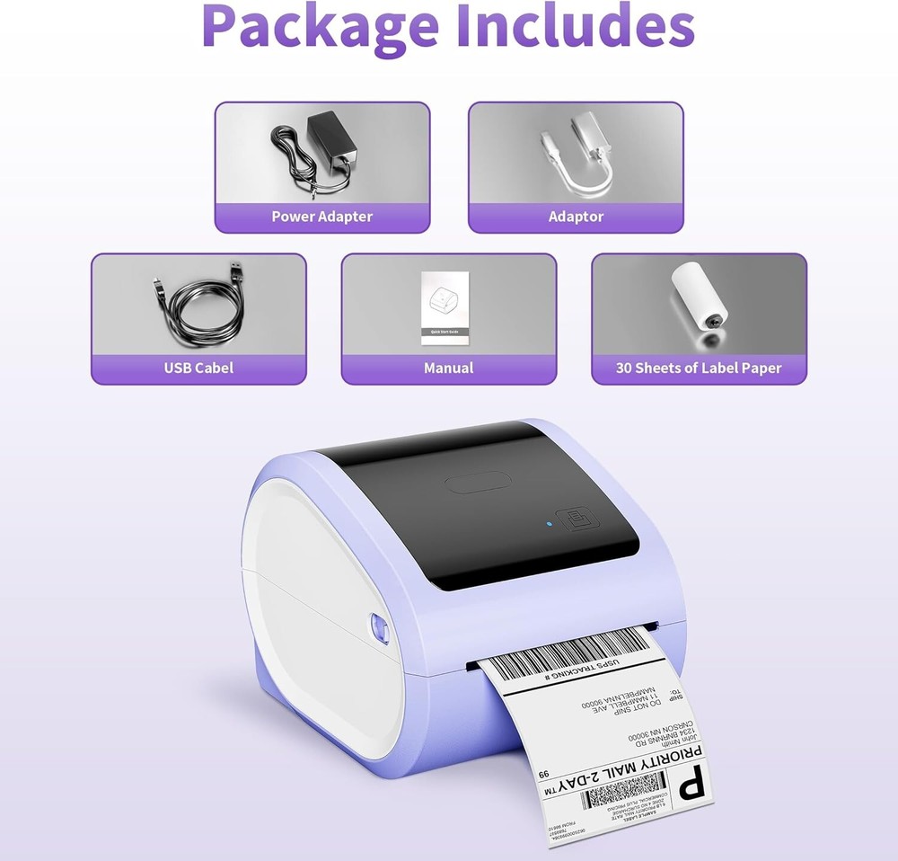 Phomemo 4X6 Shipping Label Printer Bluetooth Label Thermal Printer +500X Labels