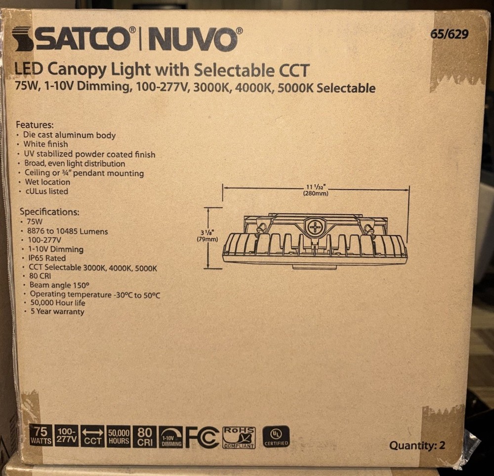 Nuvo Lighting 65/629 Canopy With Selectable 77W