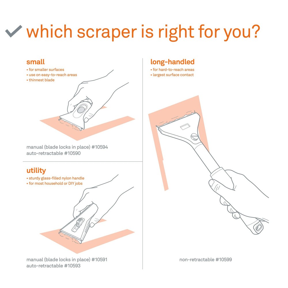 Slice 10593 Utility Scraper with Long Lasting Ceramic Blade, Auto-Retract