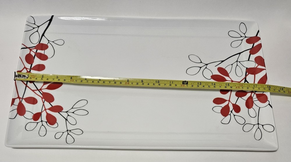 The Cellar Whiteware Red Black White Rectangular Platter