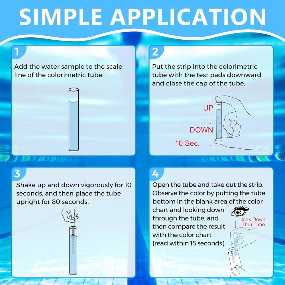 Pool Hot Tub Phosphate Kit 50 Strips Easy Accurate Water Testing,