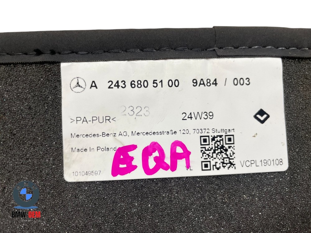 MERCEDES BENZ EQA FRONT REAR FLOOR MAT SET