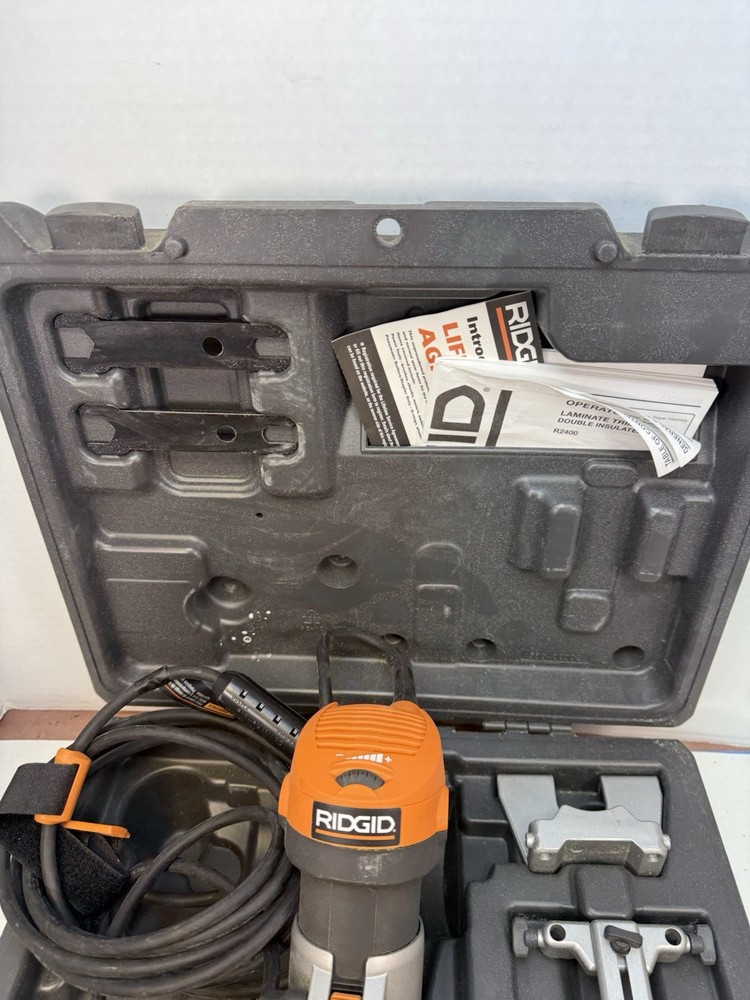 Ridgid R2400 Compact Laminate Trimmer Router Variable Speed W/Case