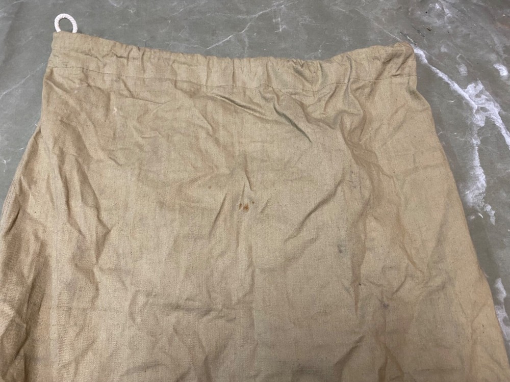 ORIGINAL WWII US ARMY INFANTRY BARRACKS LAUNDRY CARRY BAG- KHAKI, TAGGED 1942
