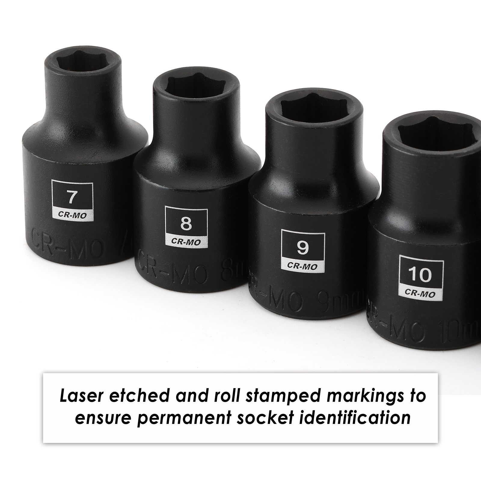 13PCS 3/8"Drive Magnetic Socket Set, Shallow, 6-Point, Metric, 7mm to 19mm CR-MO