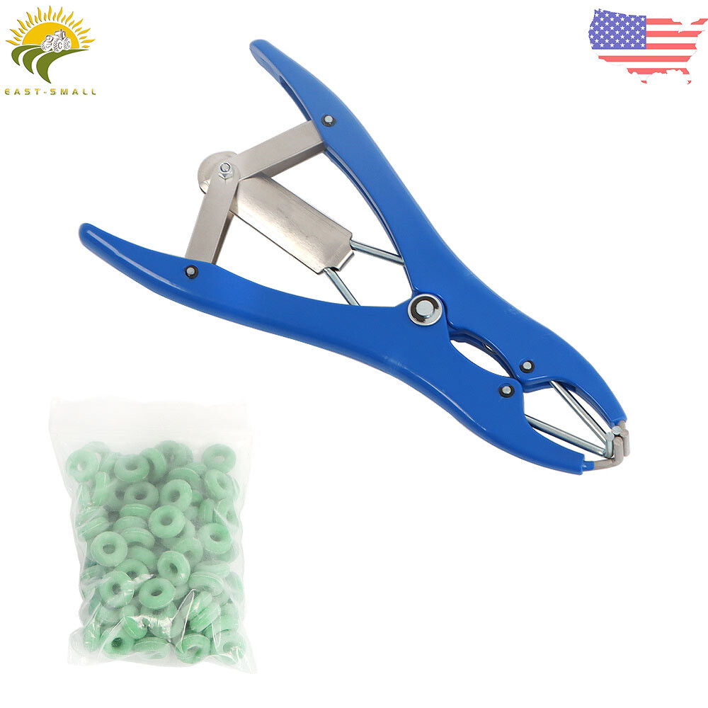 Bander Docking Elastrator Sheep Lamb Castration Applicator ＋ 100 Marking Ring