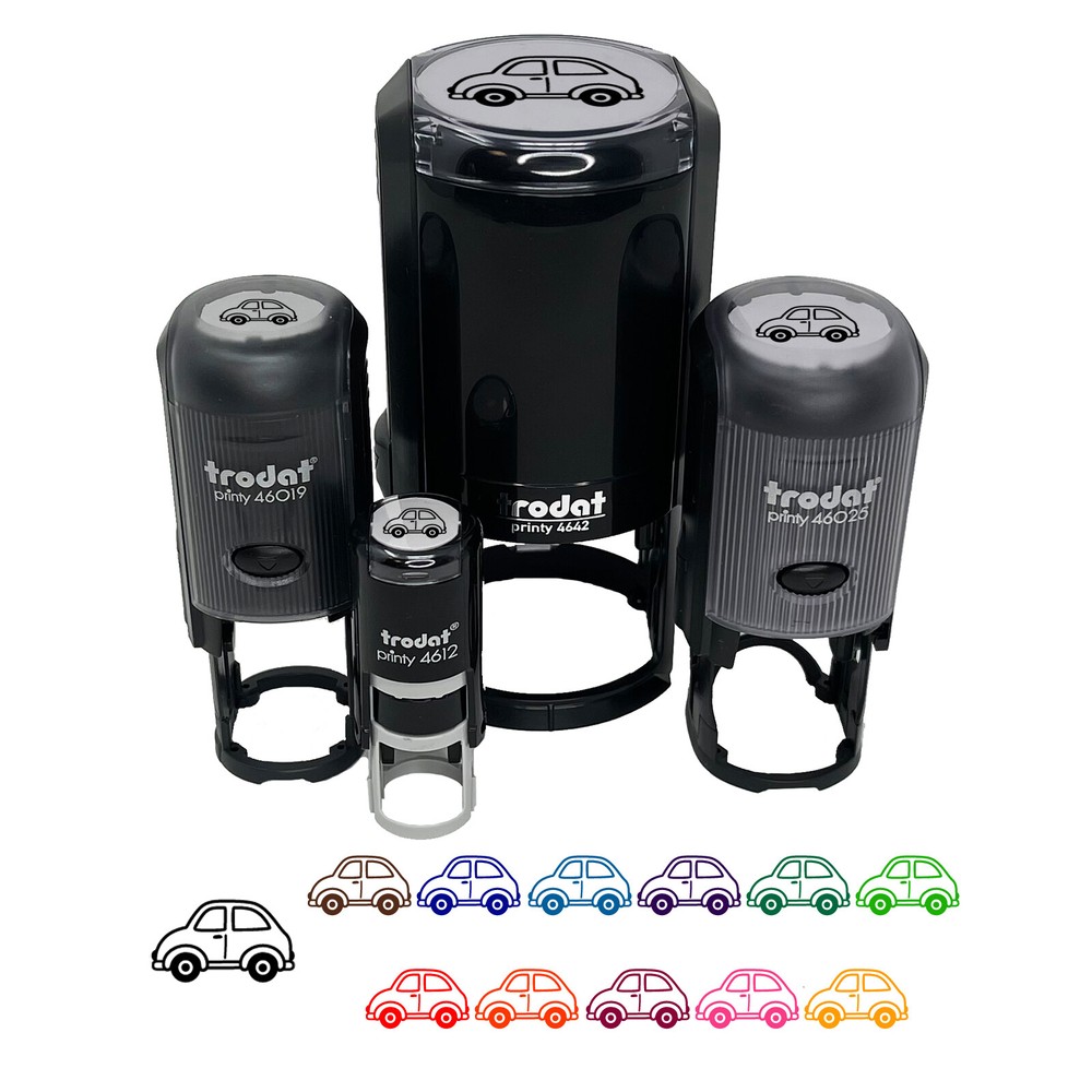 Cute Car Self-Inking Rubber Stamp Ink Stamper